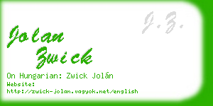 jolan zwick business card